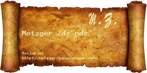 Metzger Zénó névjegykártya